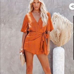 Annamarie Plunge Tie Waist Romper